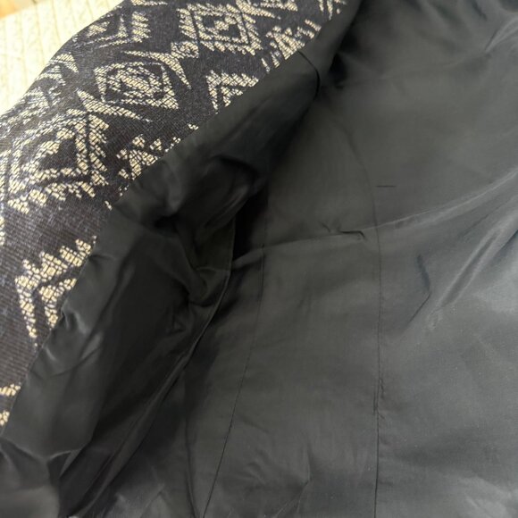 Helene London Medium Womens Jacket Open Front Geometric Pattern Navy/Off-White C - Picture 6 of 9